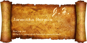 Janecska Hermia névjegykártya